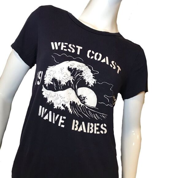 Graphic Tee Short Sleeve Shirt Navy Blue Size Small West Coast - Picture 1 of 13